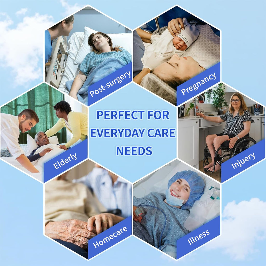Bedpan Set with Disposable Liners, Absorbent Pads and Gloves for Elderly

