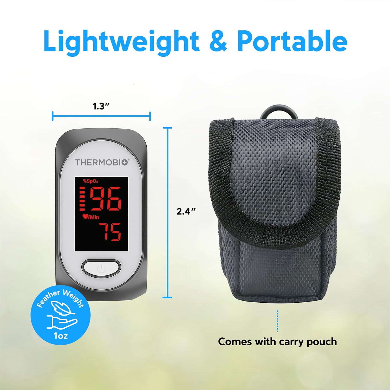 ThermoBio Fingertip Pulse Oximeter SpO2 Monitor with Clear OLED Display

