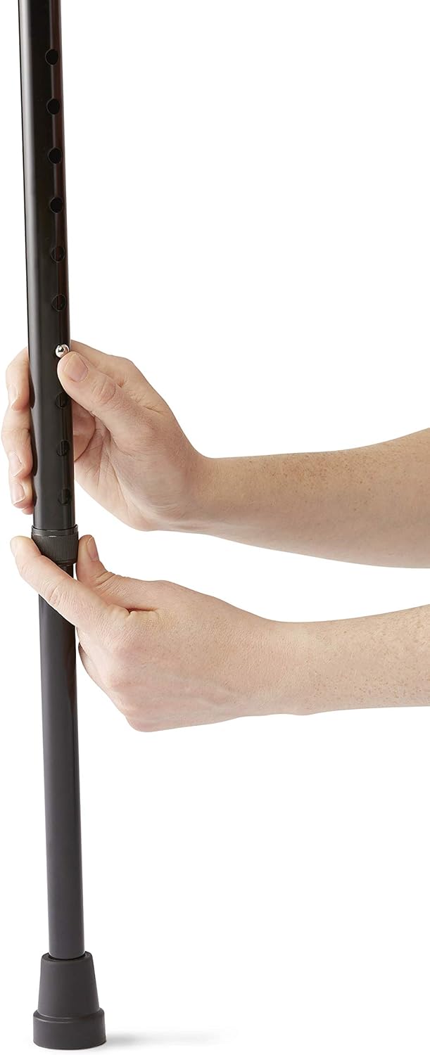 Medline Offset Handle Aluminum Cane with Foam Grip, Lightweight Mobility Support

