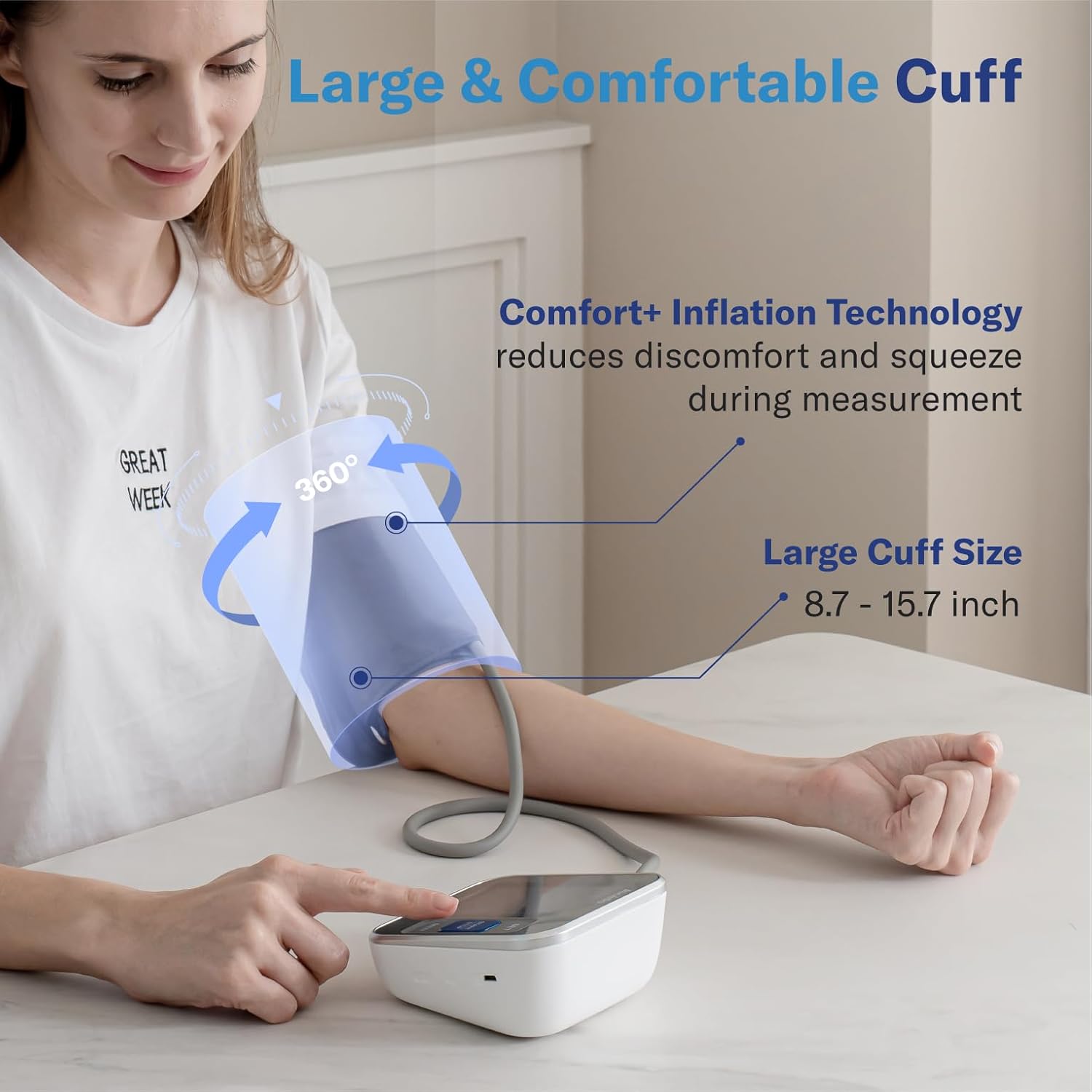 Alcedo Automatic Upper Arm Blood Pressure Monitor Digital BP Machine Wide-Range Cuff

