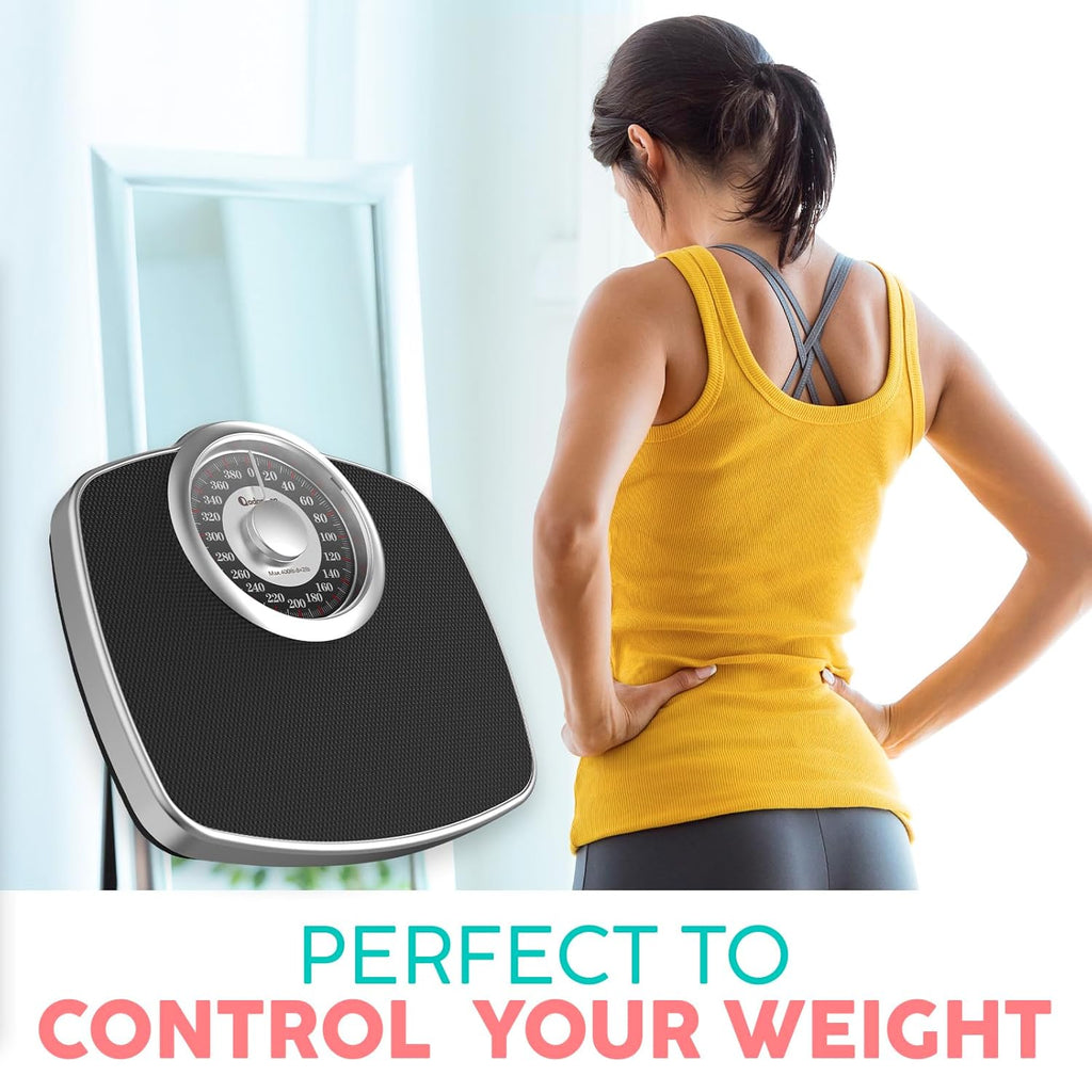 Adamson A25 Analog Body Weight Scale, Up to 400 Pounds, 5.3" Dial, Anti-Skid


