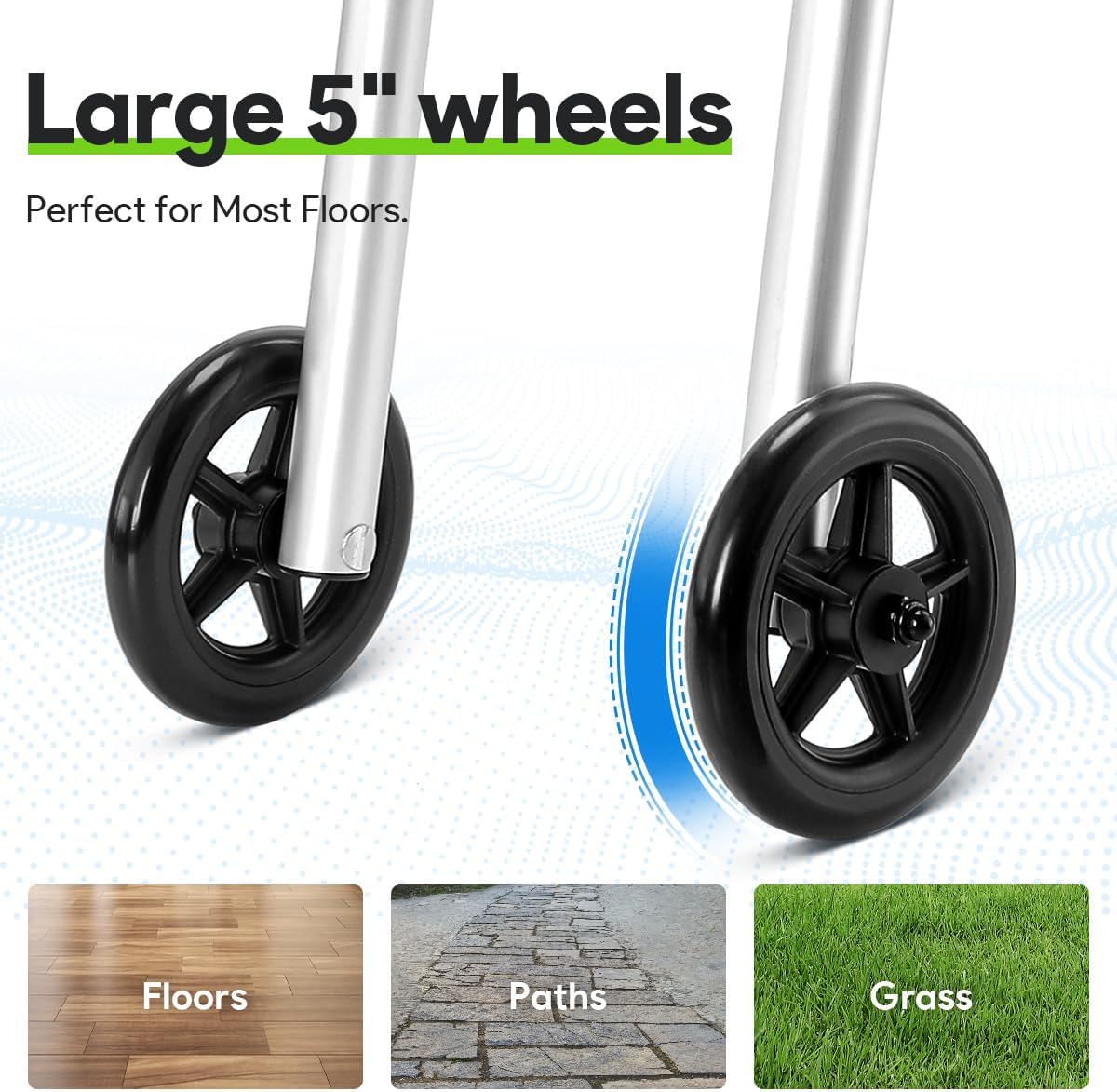 Delog Narrow Walkers for Seniors, Adjustable Width, Tight Space Support Up to 350 lb

