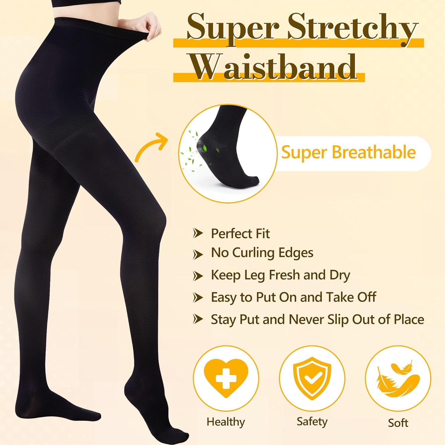 Myshear 20–30 mmHg Graduated Compression Pantyhose, Closed Toe Support Tights

