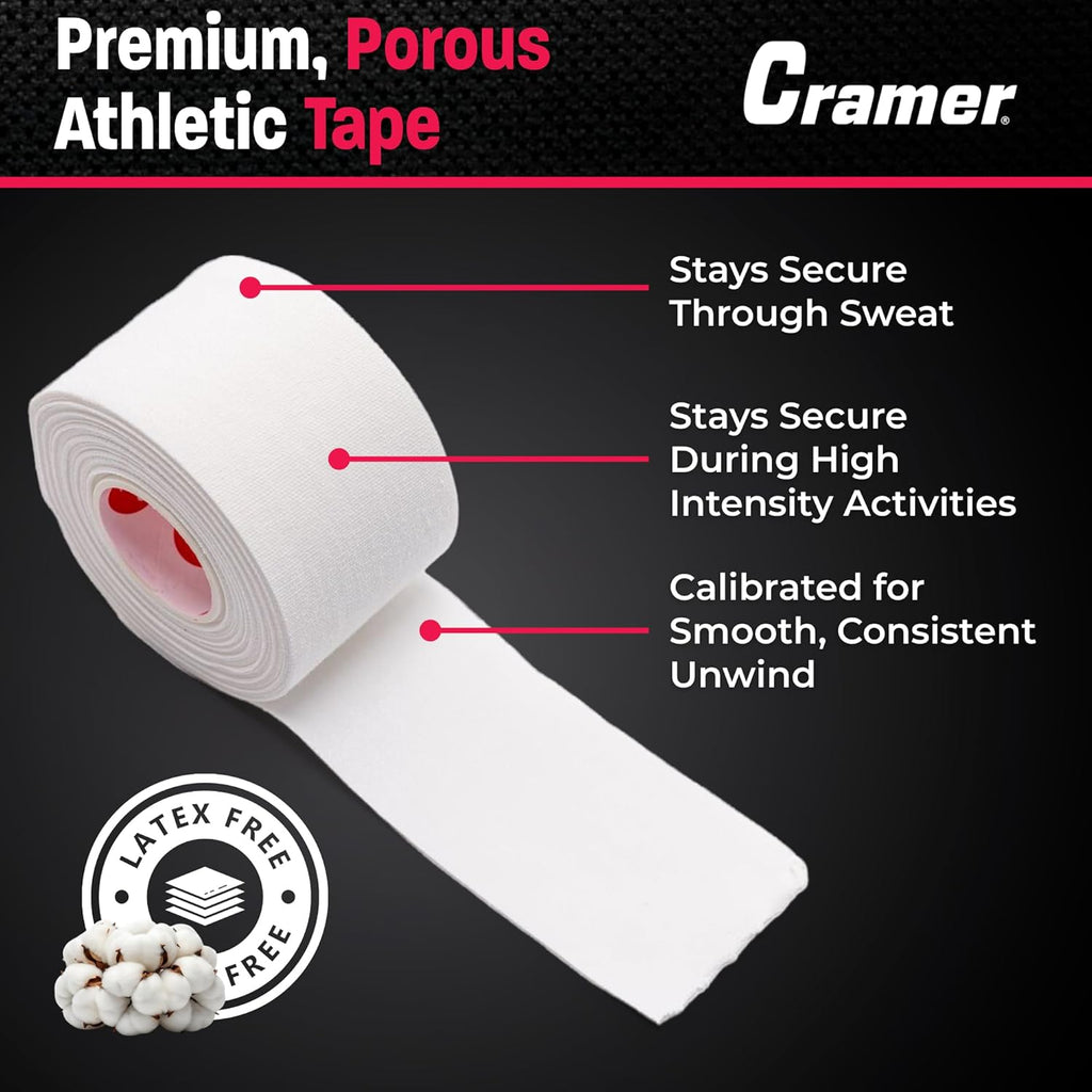 Cramer 950 Premium Athletic Tape, Breathable Cotton, Latex-Free Adhesive, 1.5in x 15yd

