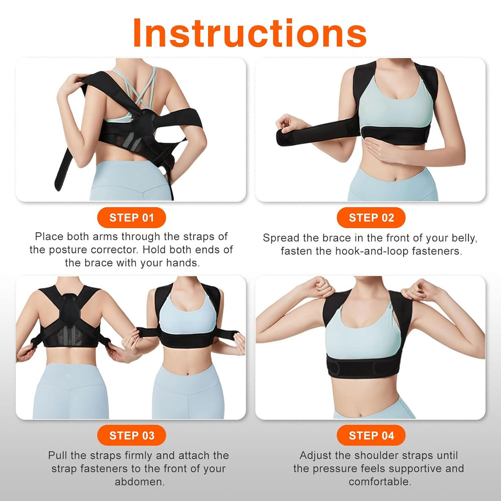 Women’s Posture Corrector Adjustable Back Straightener Breathable Back Brace

