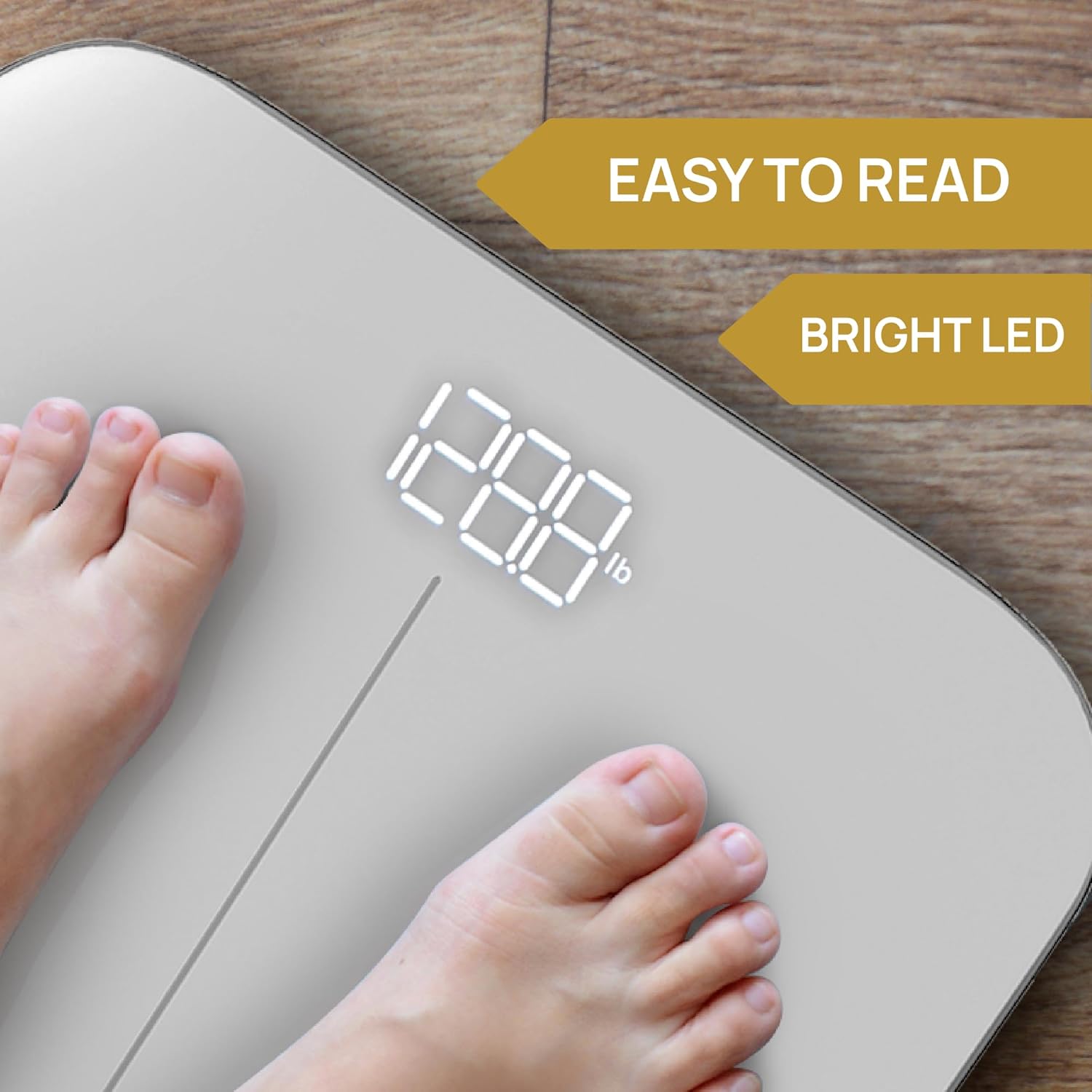 INEVIFIT Digital Bathroom Scale, Tempered Glass, 400 lb Weight Capacity

