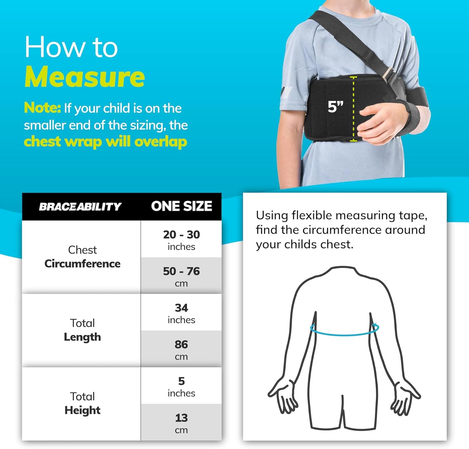BraceAbility Pediatric Shoulder Immobilizer Arm Sling for Collarbone & Shoulder Injuries

