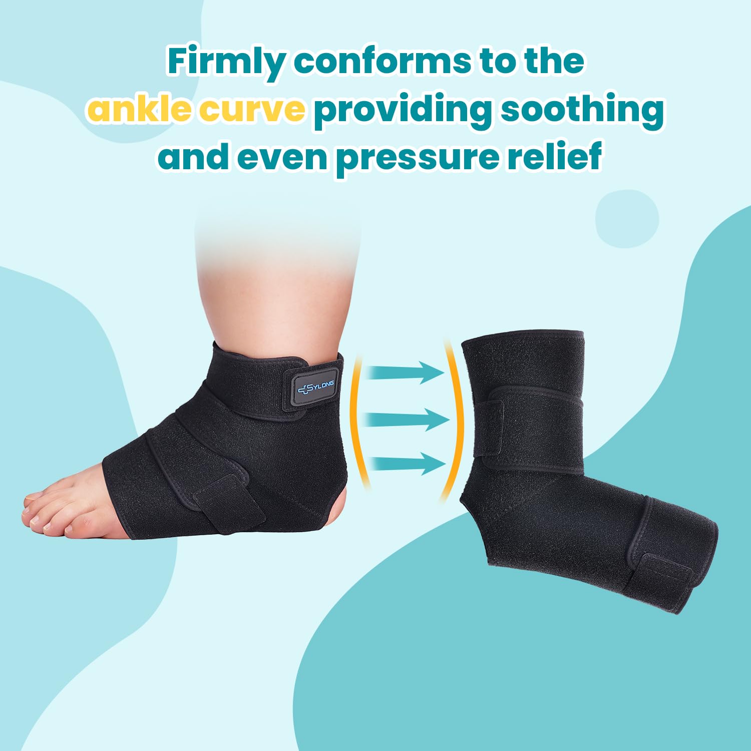Sylong Swollen Foot & Ankle Compression Wrap Adjustable Brace Edema Sleeve

