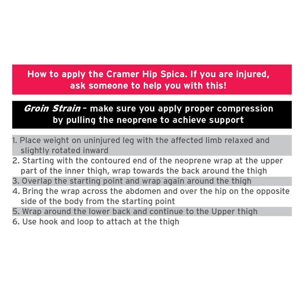 Cramer Groin Hip Spica Support Adjustable Neoprene Compression Wrap for Strains

