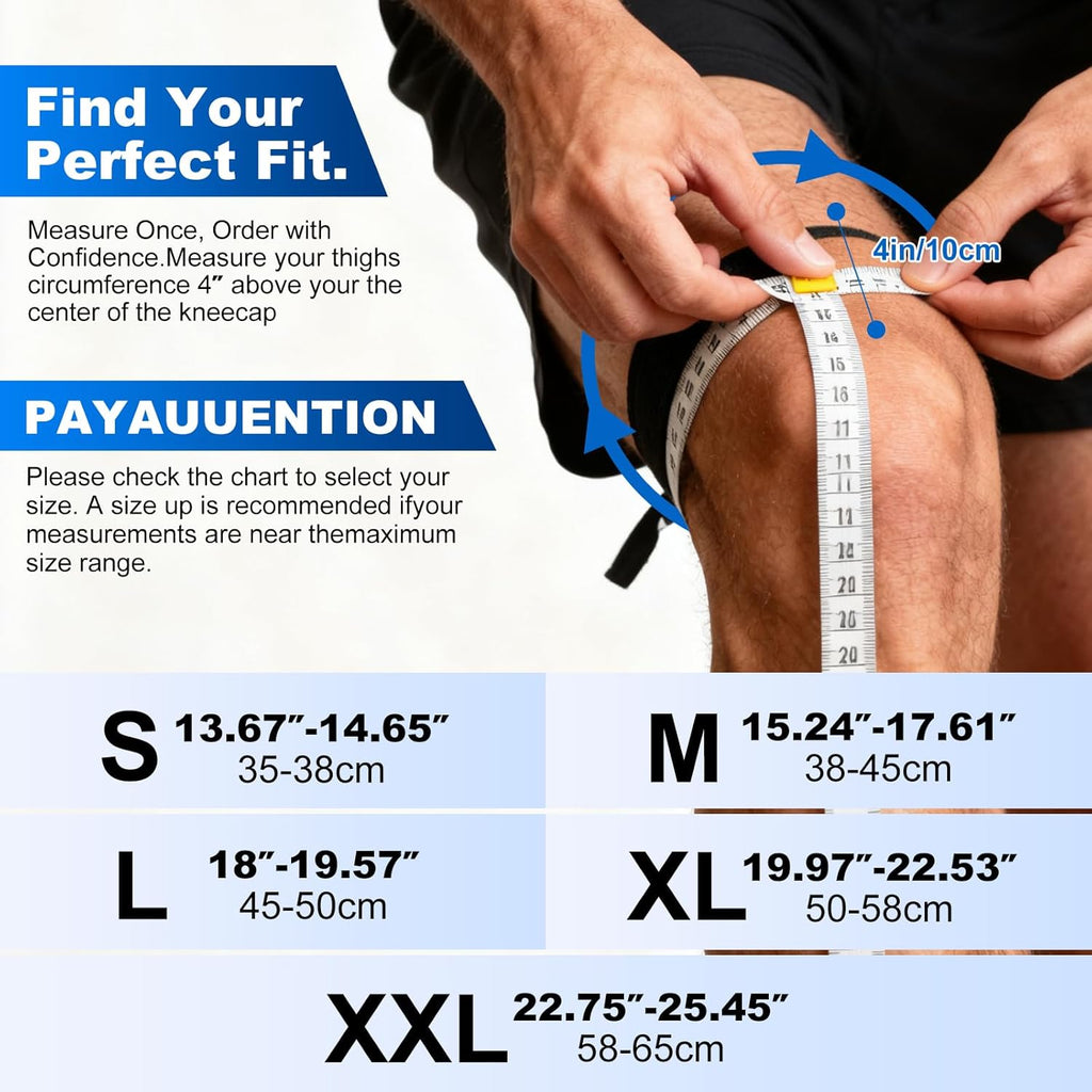 Risyh Adjustable Knee Brace with Cross Strap, Open Patella Gel Pad & Side Stabilizers

