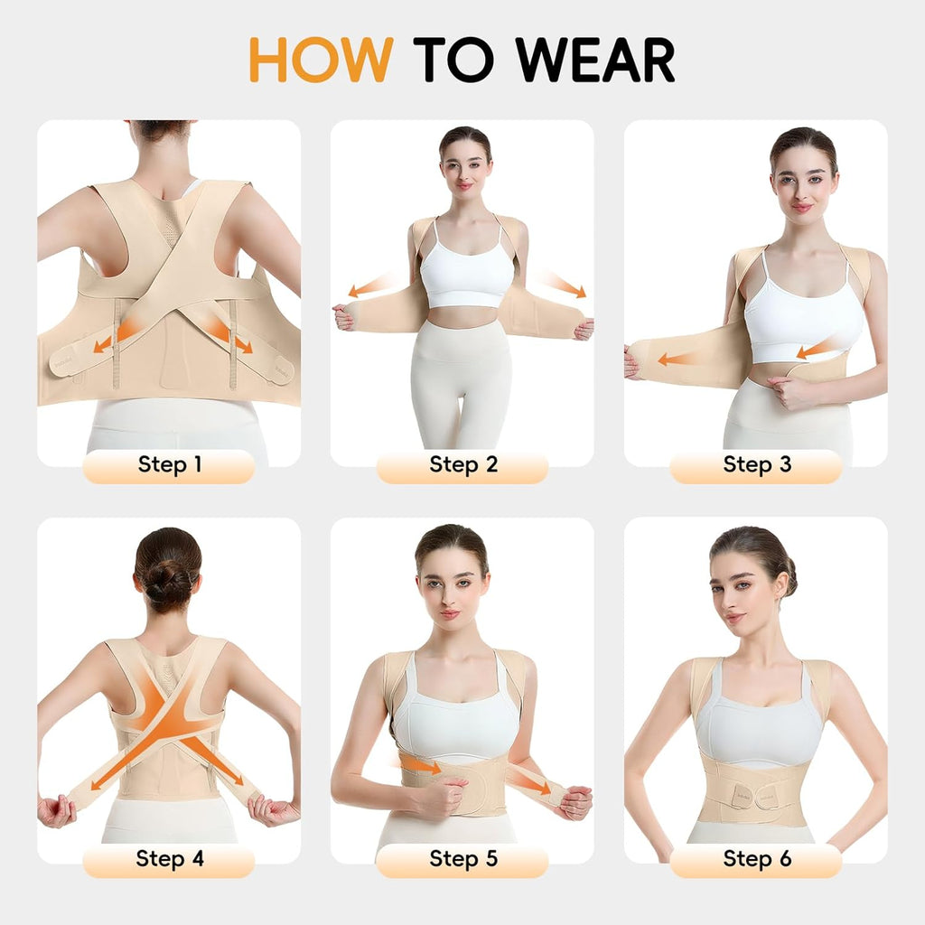 babaka Posture Corrector Back Brace for Upper and Lower Back Support

