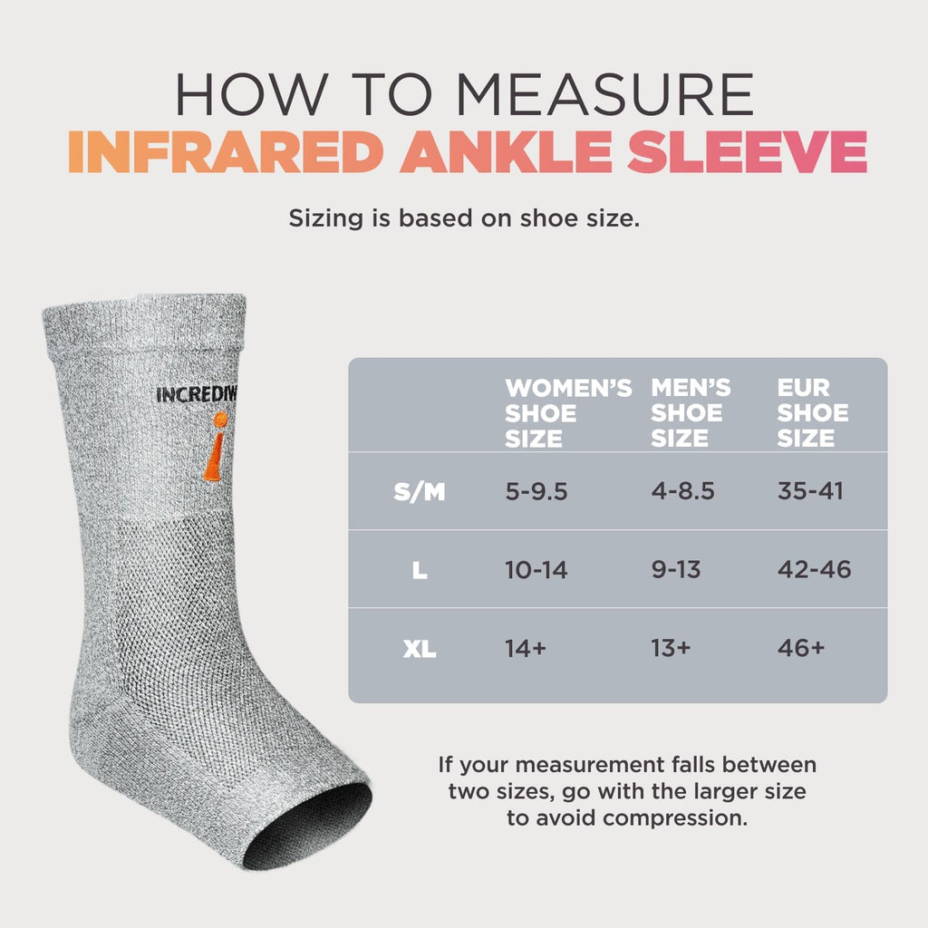 Incrediwear Ankle Sleeve with Infrared Therapy for Compression Support and Recovery

