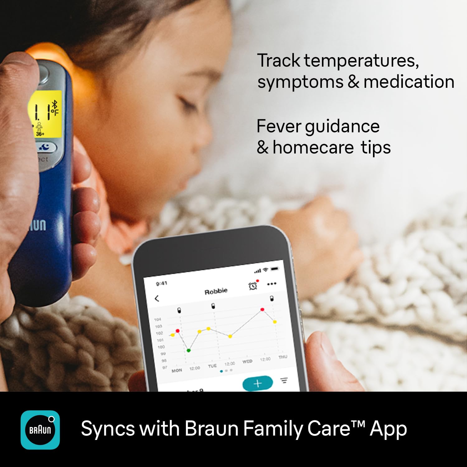 Braun Digital Ear Thermometer for Kids with Age Precision, Fever Monitoring


