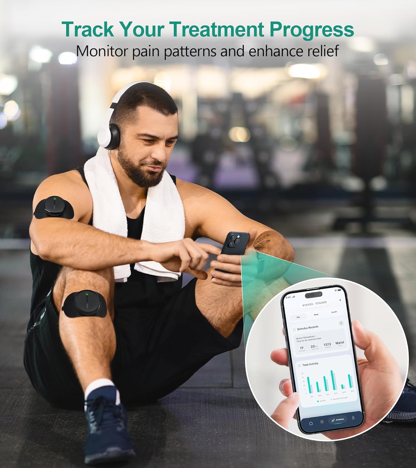 Medcursor Wireless 3-in-1 TENS EMS Relax Dual-Channel Muscle Stimulator with App


