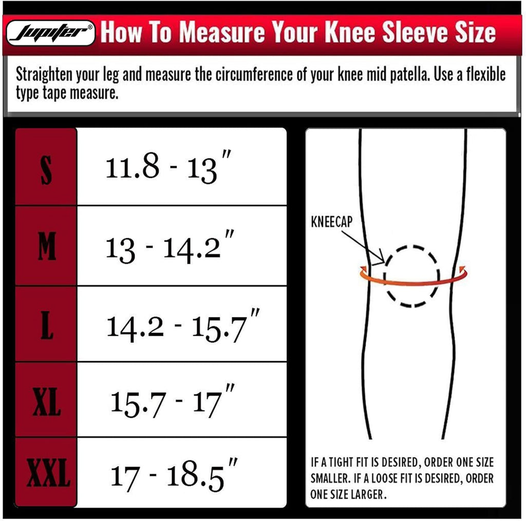 Jupiter 7mm Compression Knee Sleeves, Neoprene Knee Braces for Squats & Weightlifting

