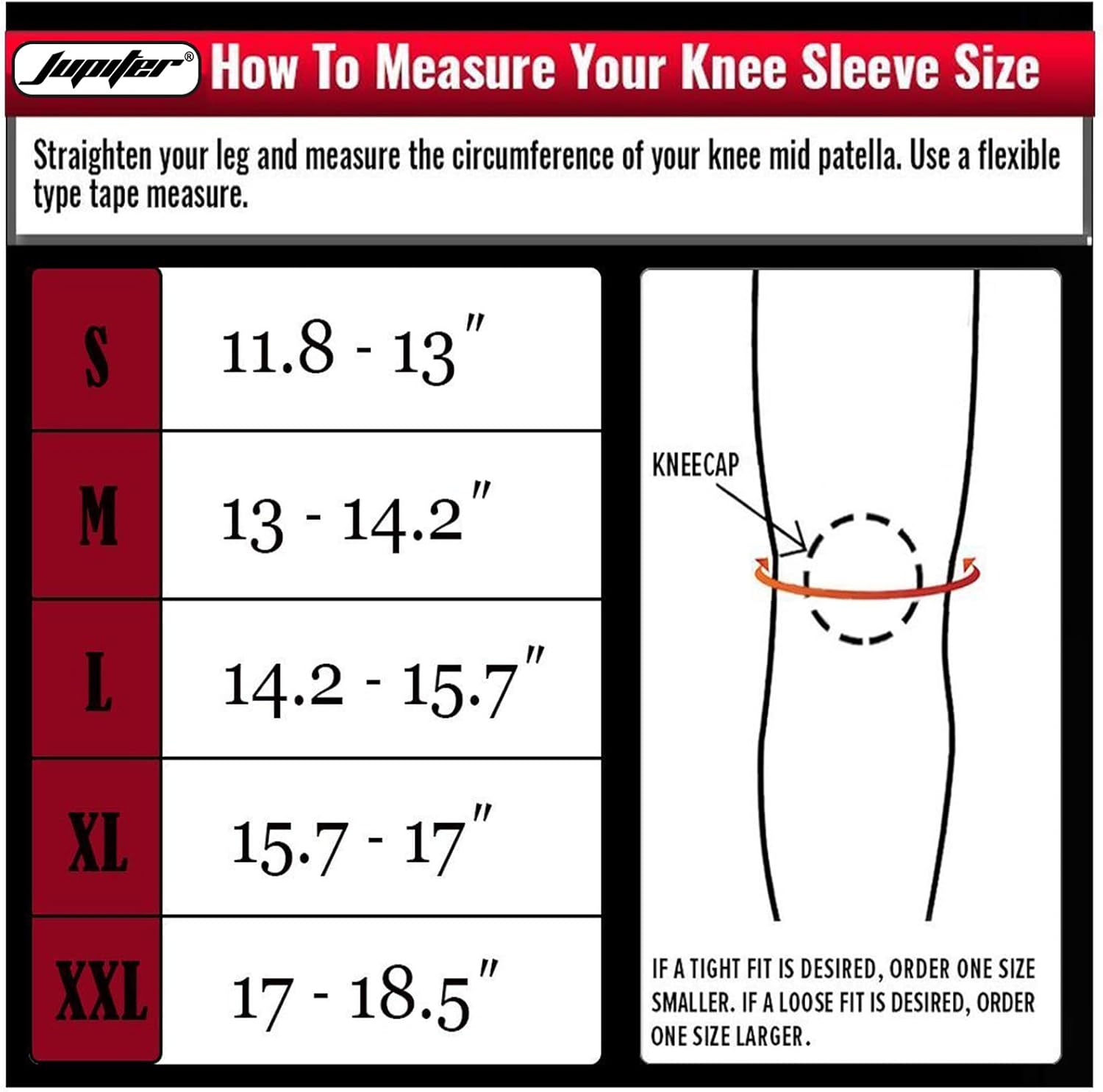 Jupiter 7mm Compression Knee Sleeves, Neoprene Knee Braces for Squats & Weightlifting

