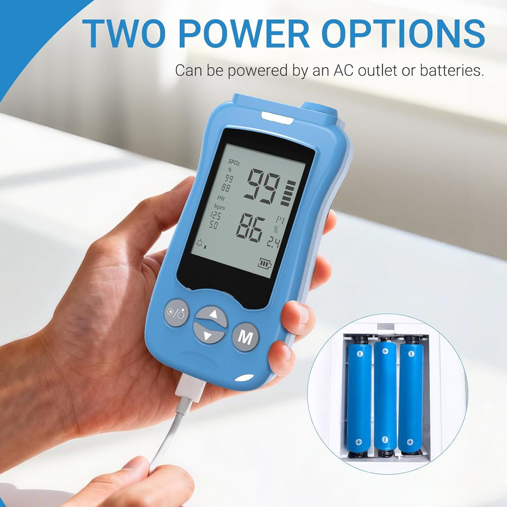 Handheld Fingertip Pulse Oximeter Medical Grade for Kids Adults with Alarm

