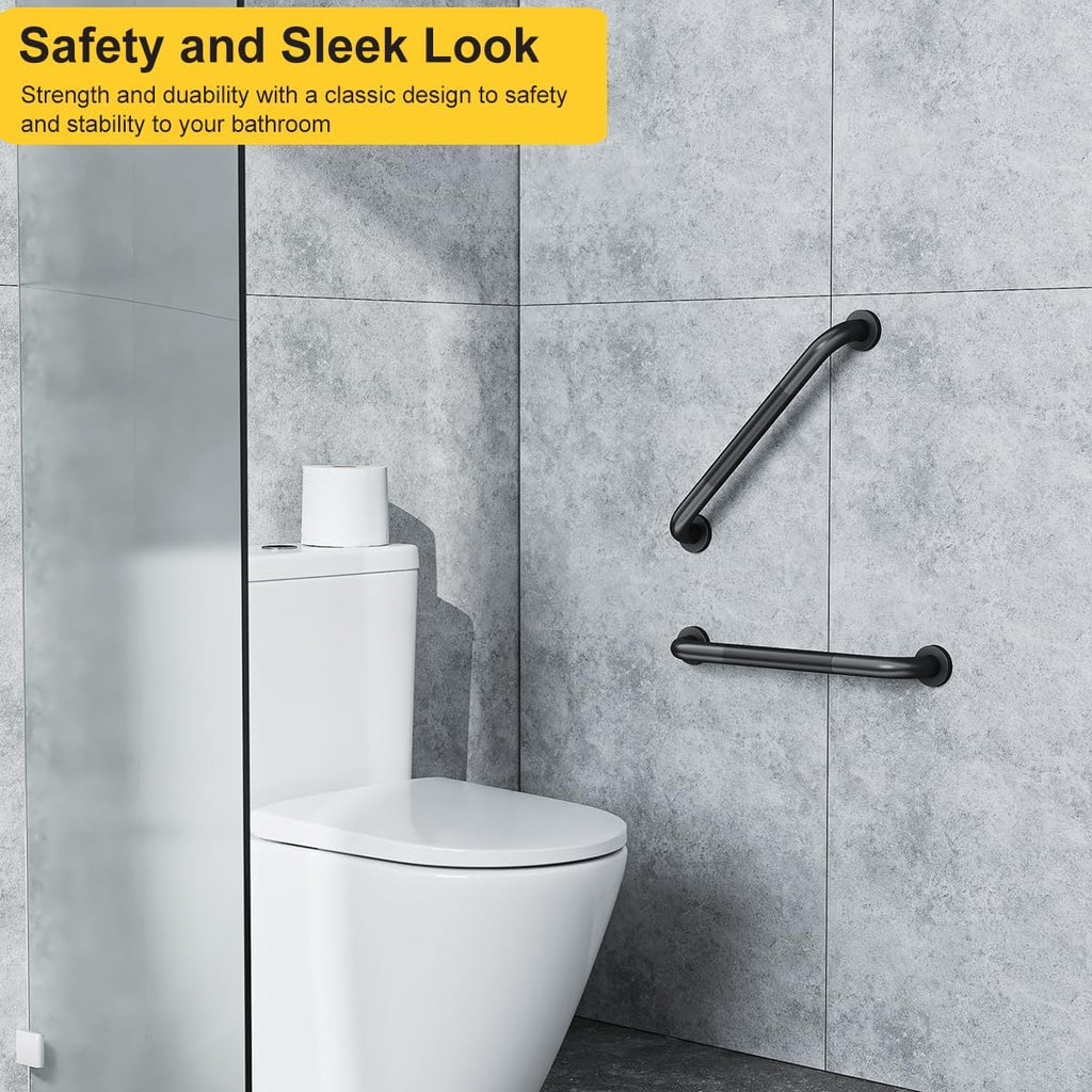 FANHAO 2-Pack Shower Grab Bar 16 in Stainless Steel Anti-Slip Knurled Grip

