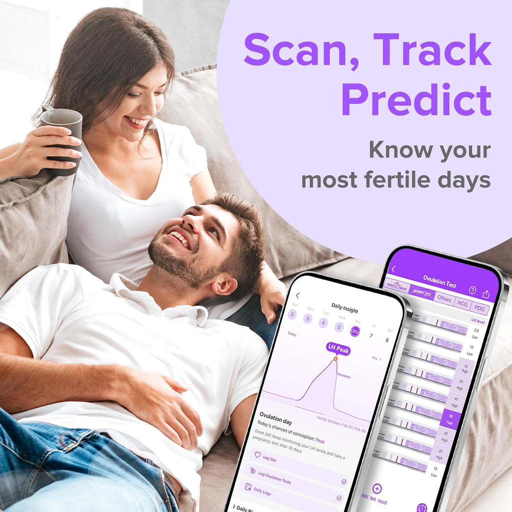 Premom Quantitative Ovulation Predictor Kit: LH Test Strips + hCG Pregnancy Tests

