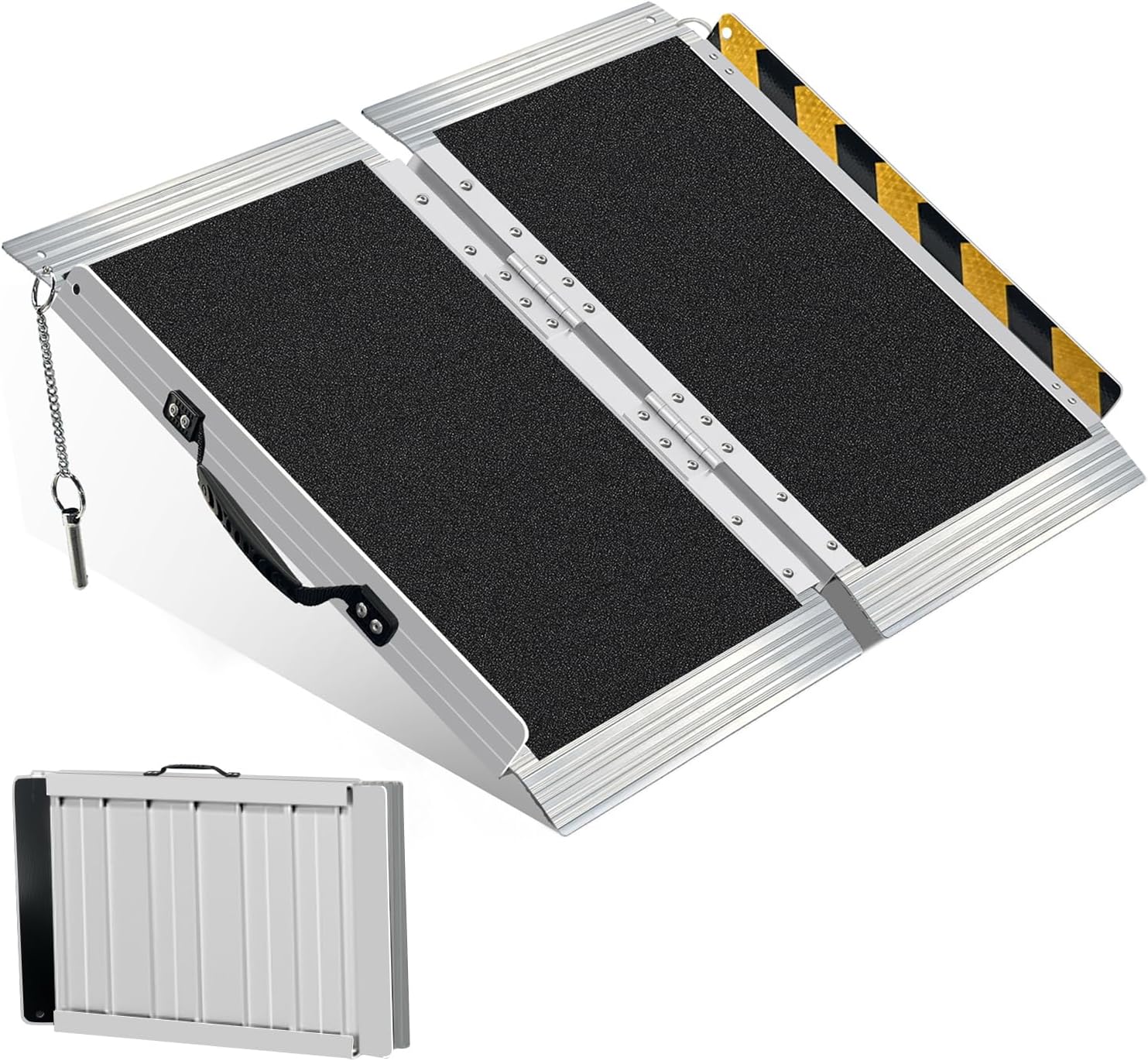 Wheelchair Ramp for Door Thresholds & Curbs, Non-Slip Aluminum, 800 lb Capacity

