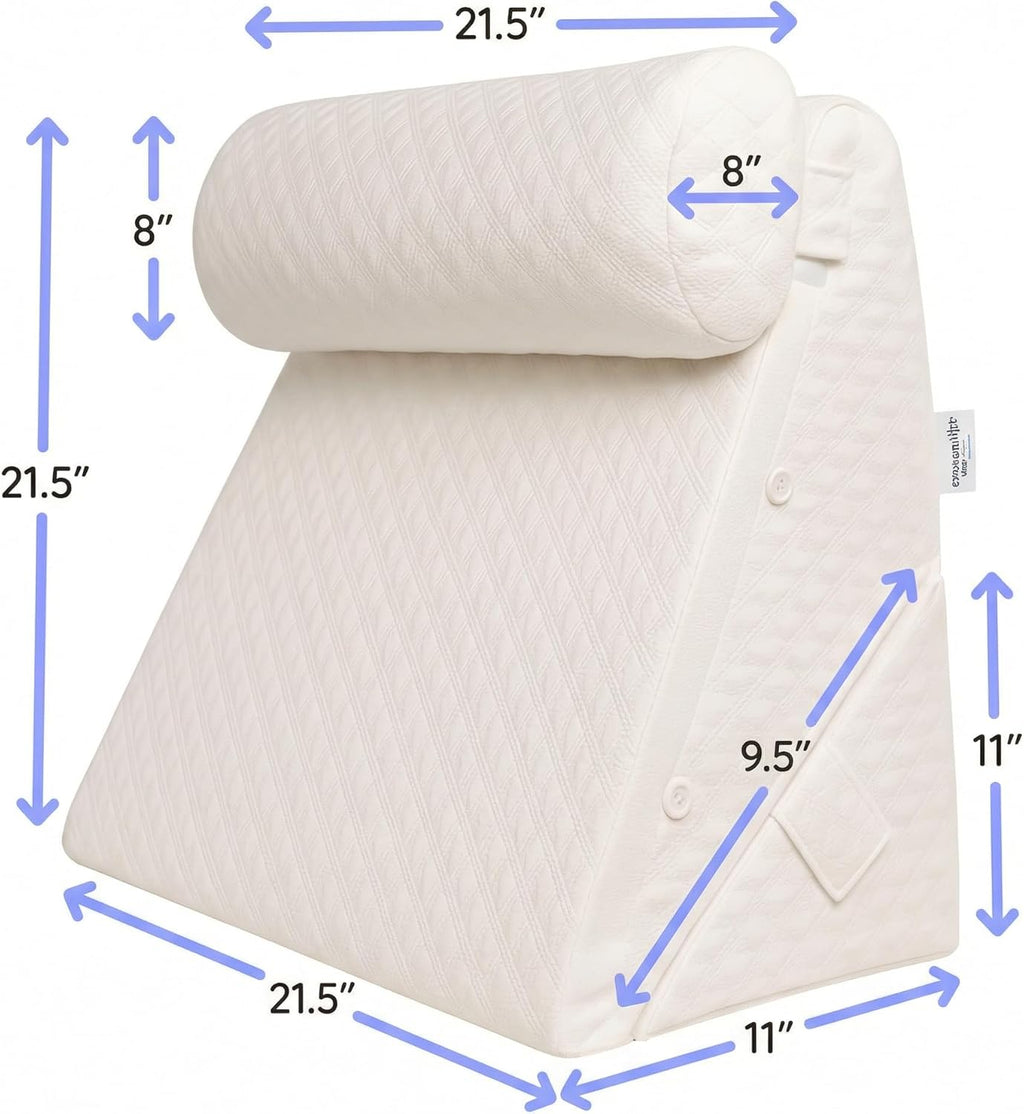 Flexicomfort Wedge Pillow Set for After Surgery, Adjustable Head Support Memory Foam

