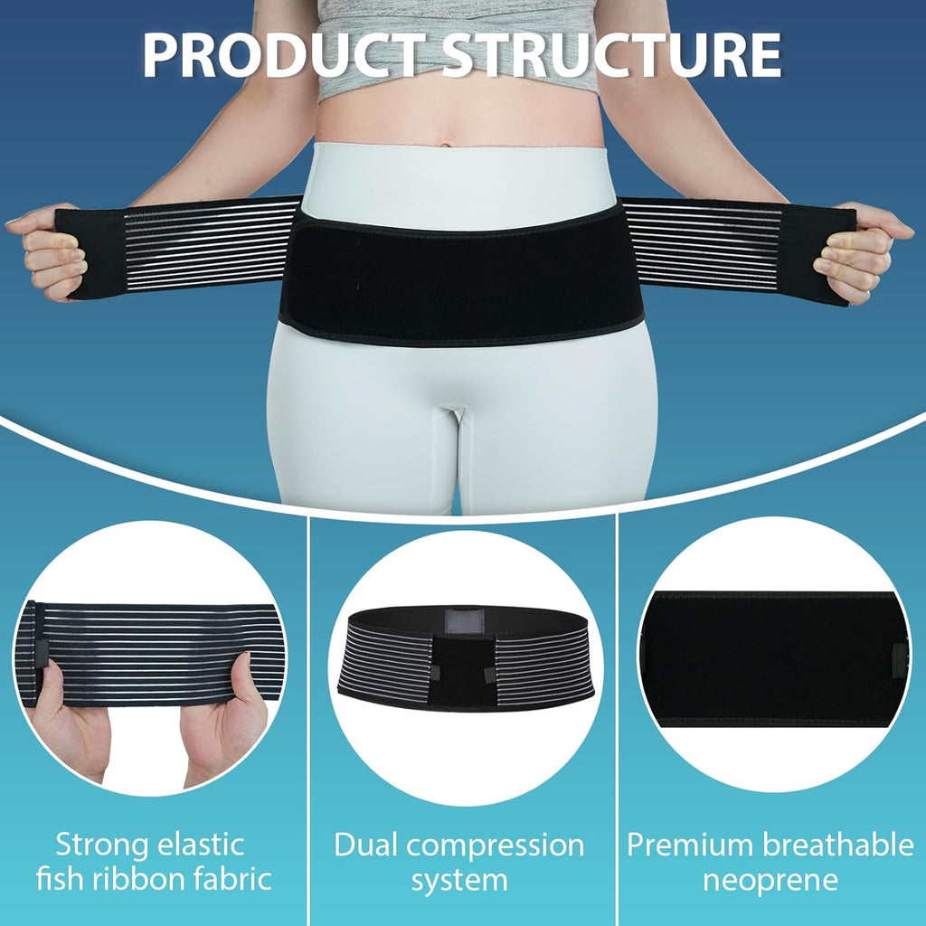 Nvorliy SI Joint Belt Sacroiliac Brace Lumbar Lower Back Adjustable Compression Support

