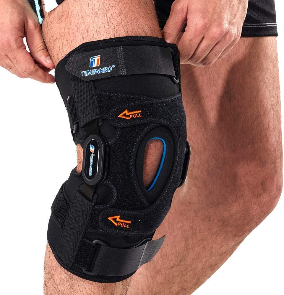 TIMTAKBO Hinged Knee Brace with Gel Patella Support and Removable Side Stabilizers

