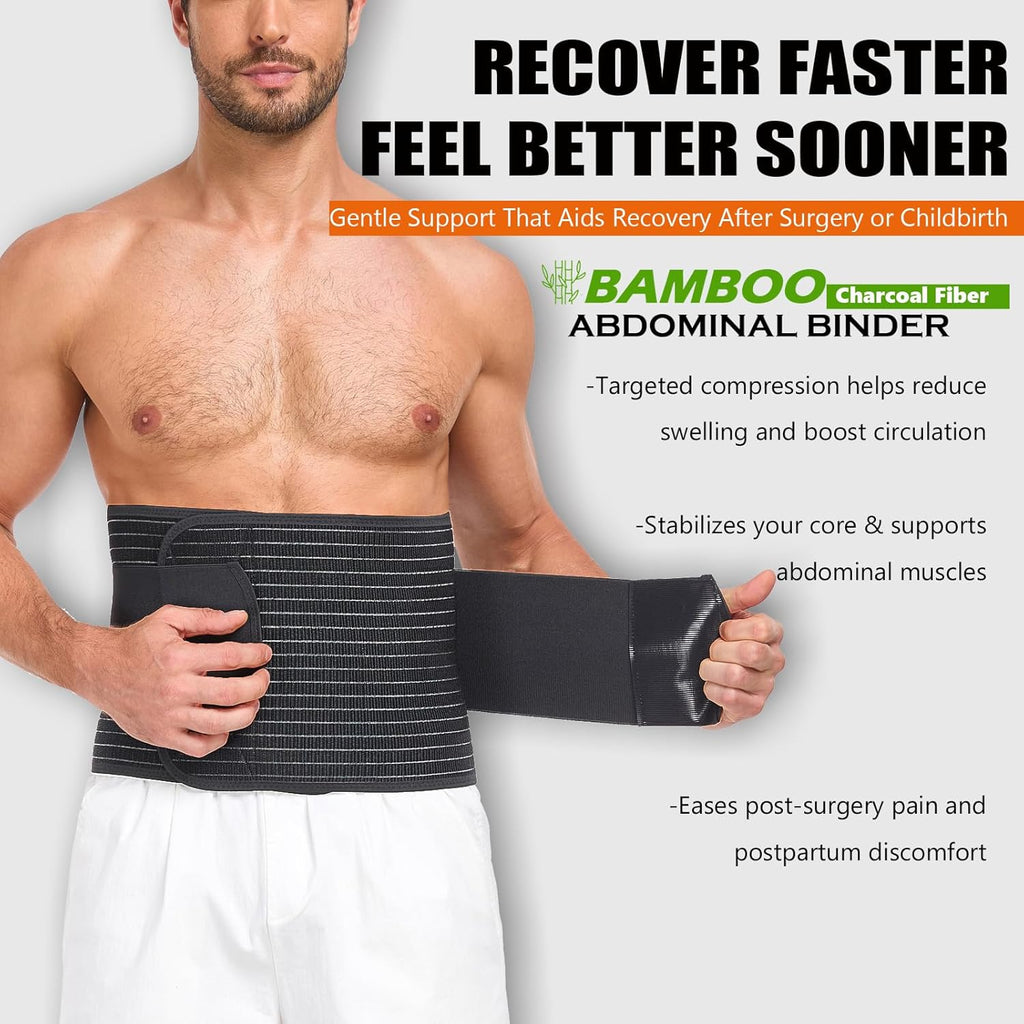 Abdominal Binder for Men and Women Post Surgery Postpartum Hernia Support Belt

