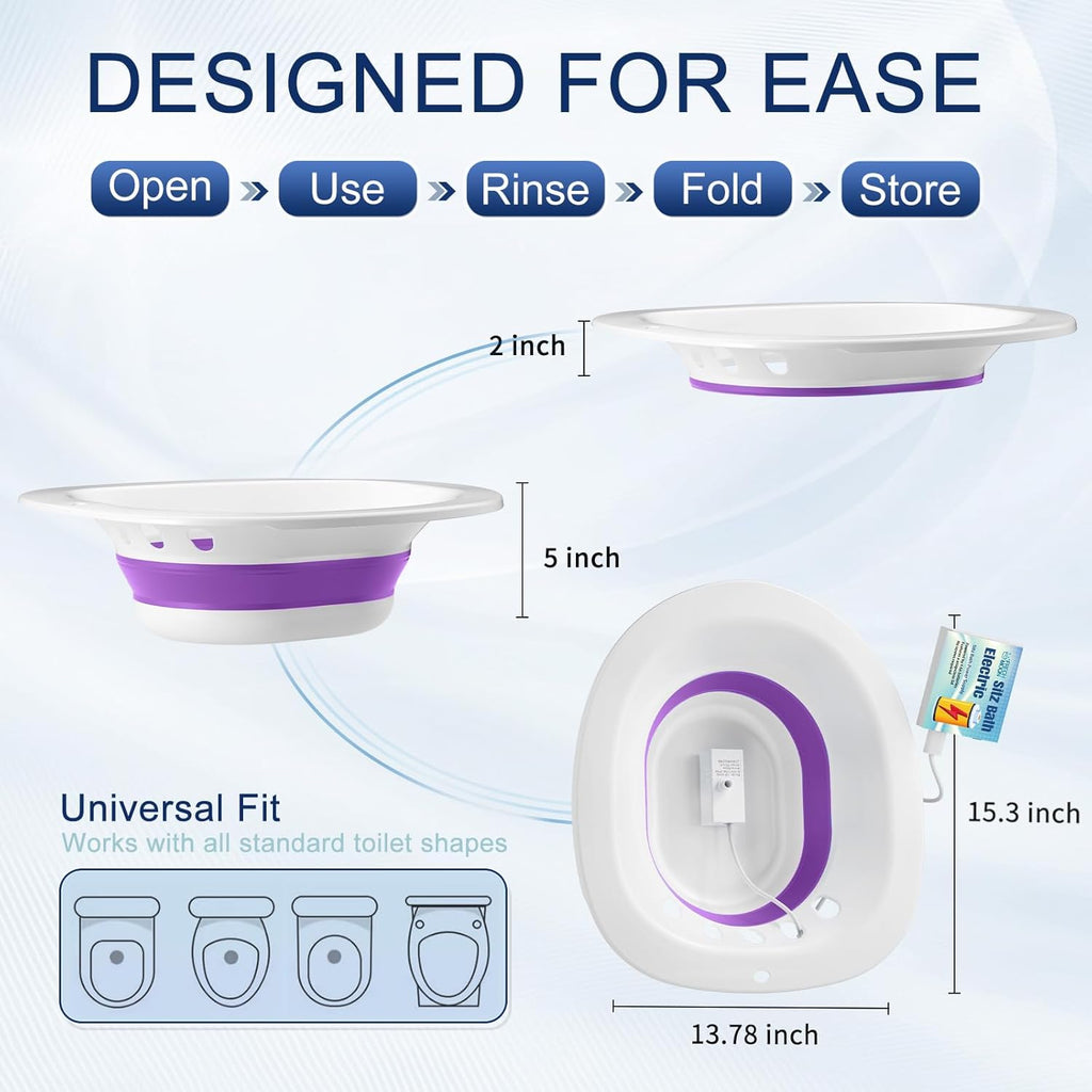 Electric Sitz Bath for Toilet Seat, Hemorrhoids and Postpartum Perineal Soak

