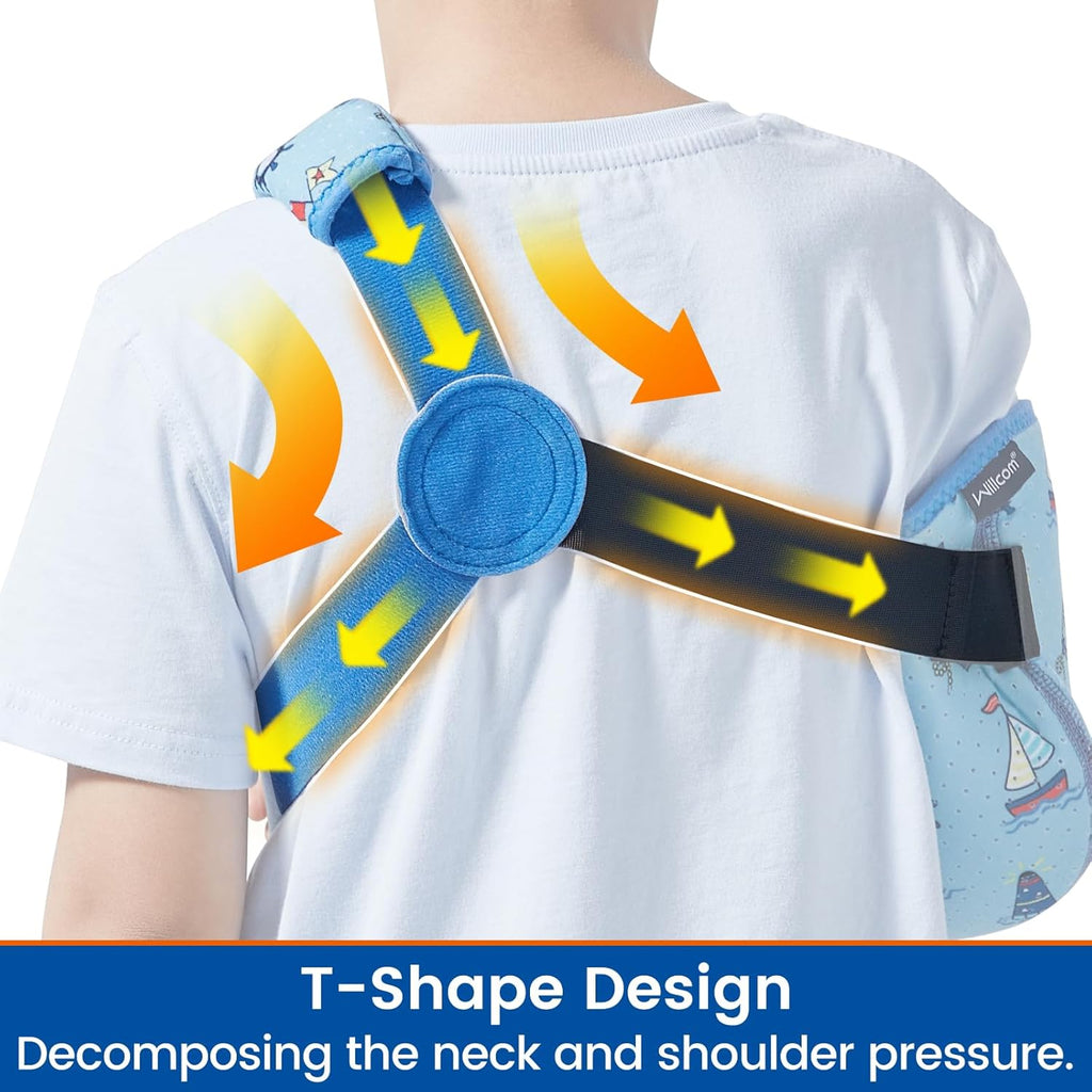 Child Arm Shoulder Sling with Waist Strap Immobilizer Brace Support

