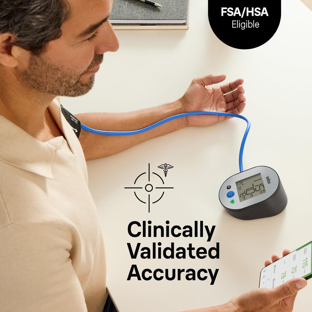 Braun ExactFit 2 Connect Upper Arm Blood Pressure Monitor, Healthy Heart App

