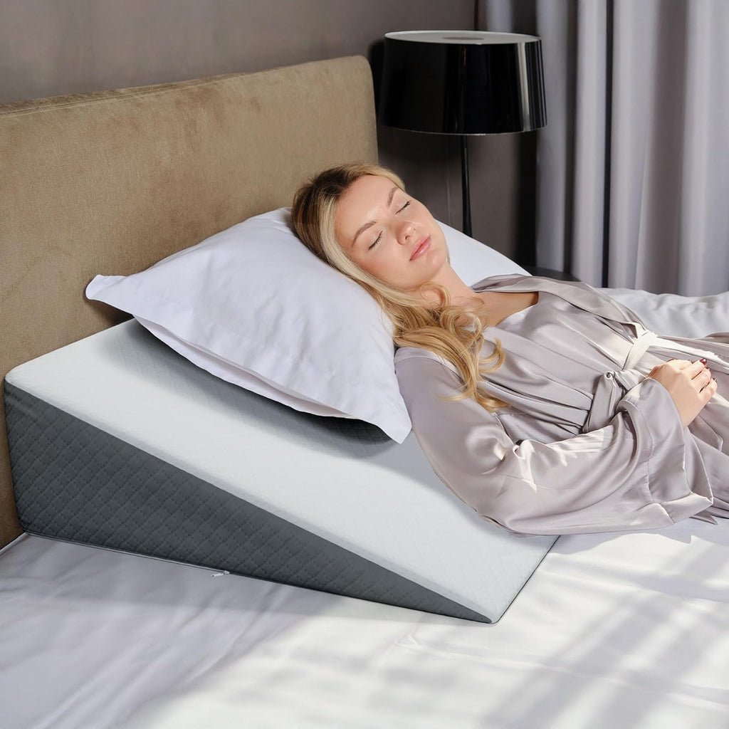 Kolbs Wedge Memory Foam Pillow with Jacquard Cover for Acid Reflux GERD

