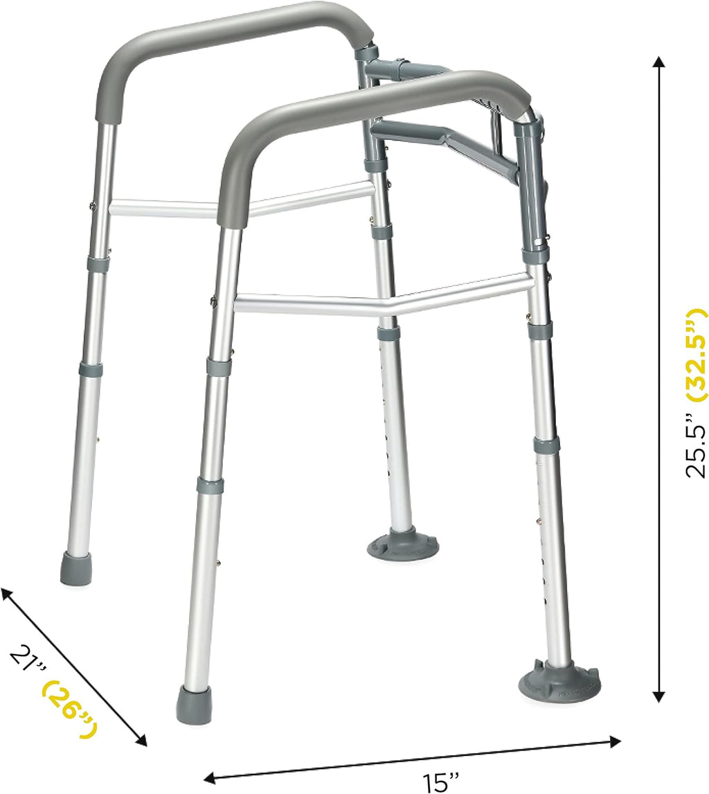 Medical King Toilet Safety Rail, Adjustable Grab Bar with Handles, Foldable Frame

