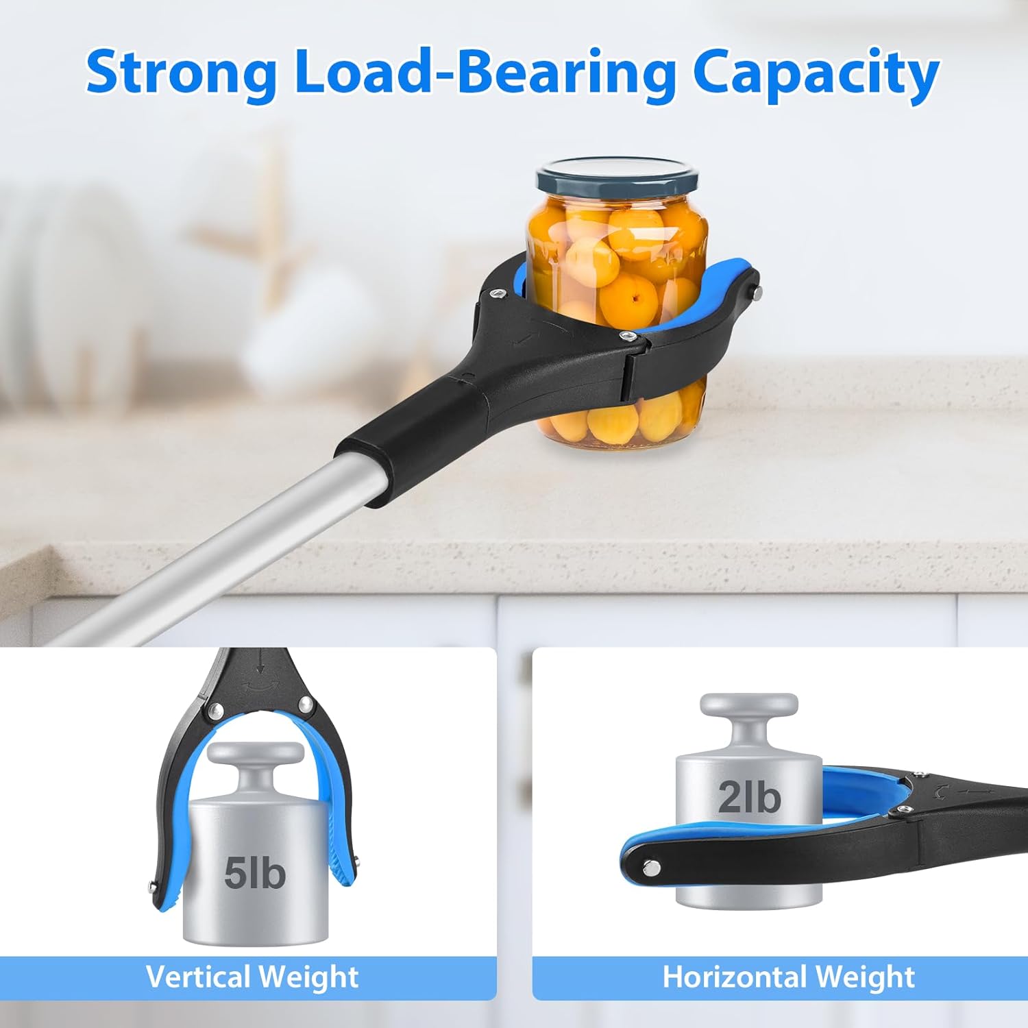 Foldable Grabber Reacher Tool with 360° Rotating Jaw and Magnets

