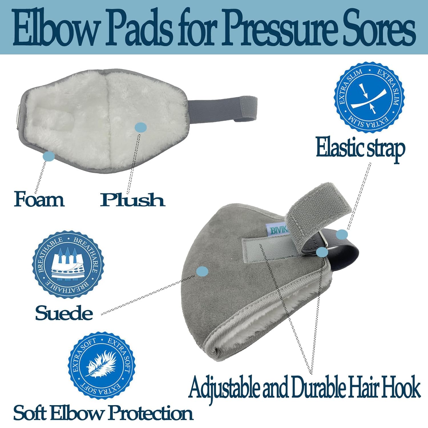Plush Sheepskin Elbow Pressure Sore Protector Pads Adjustable Arm Sleeves

