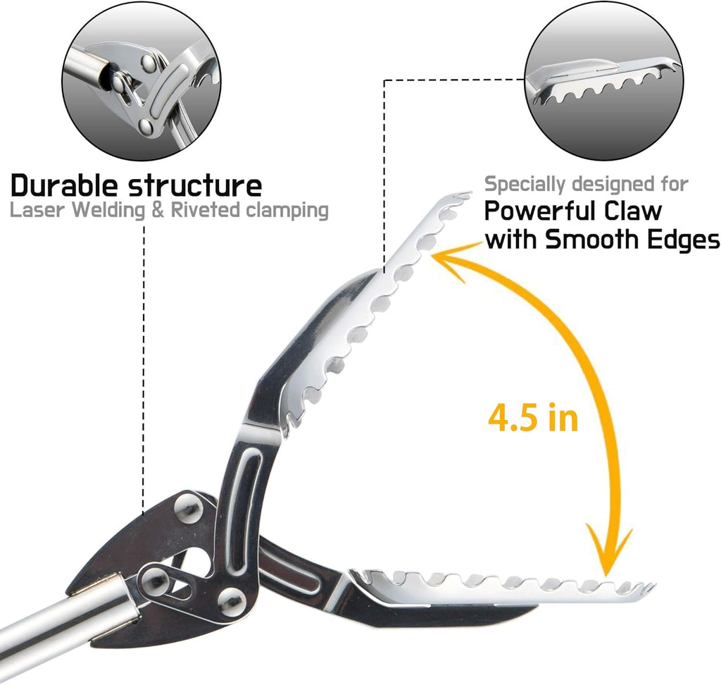 FTH Stainless Steel Grabber Reacher Pickup Tool Heavy Duty Trash Picker

