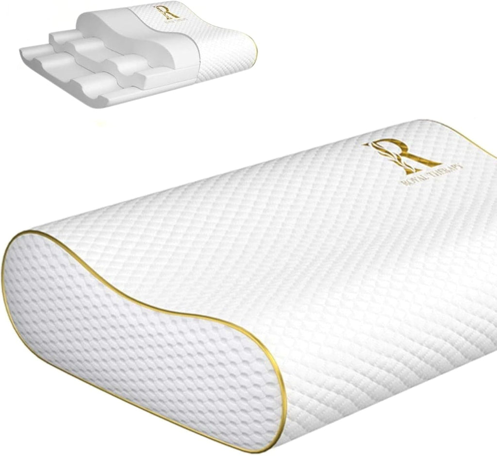 Royal Therapy Memory Foam Cervical Neck Contour Pillow for Neck Pain Relief

