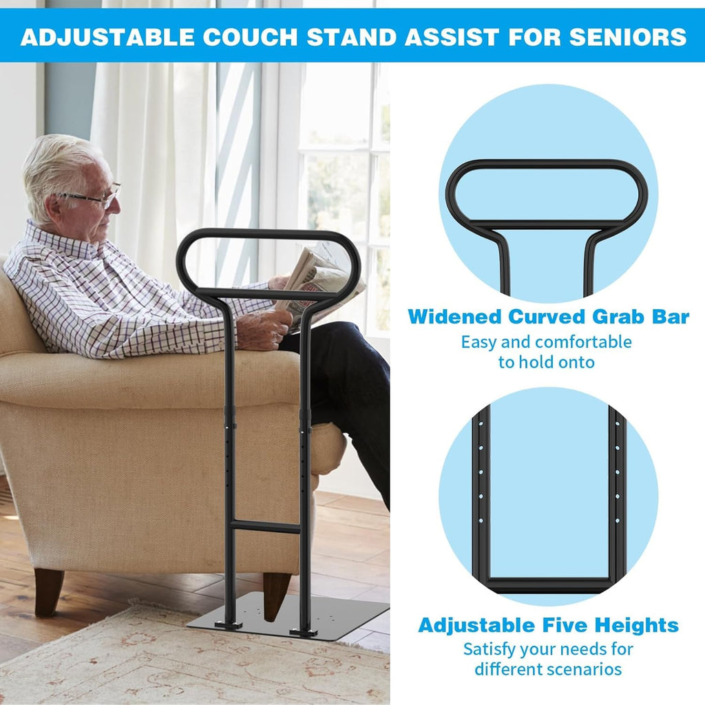 THOOUM Adjustable Bed Rail for Elderly Safety, Stand Assist Handle

