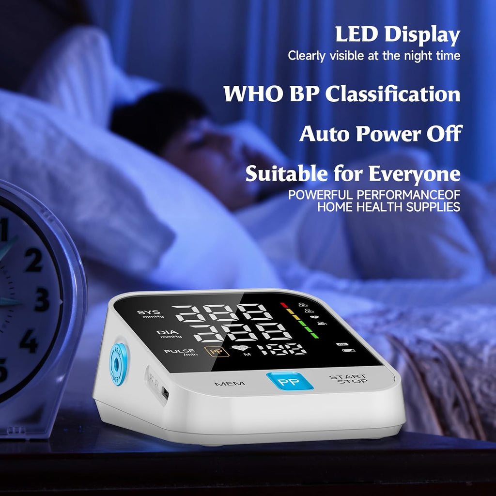 Zerabati Upper Arm Automatic Digital Blood Pressure Monitor with LED Display

