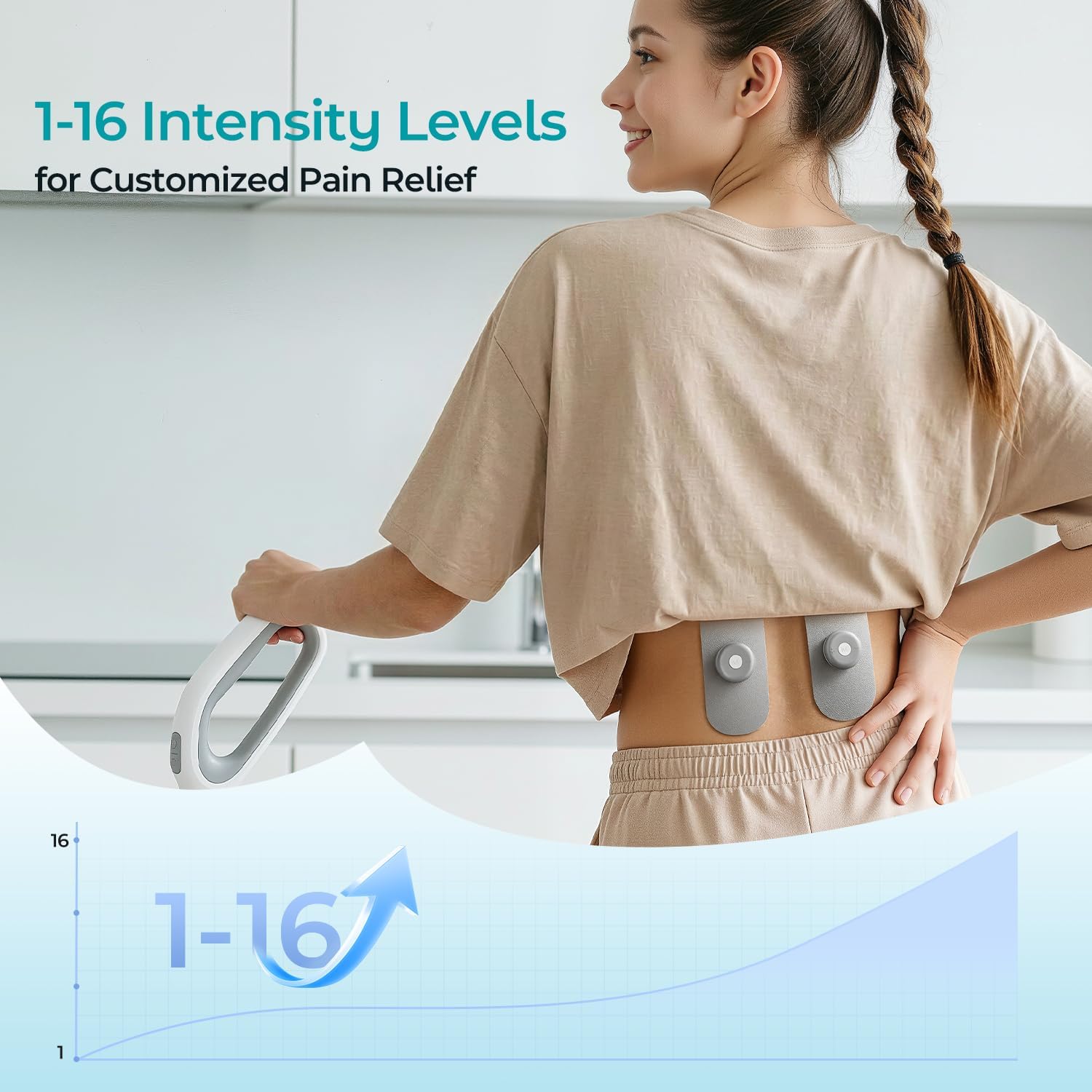 Betife Wireless TENS Unit Muscle Stimulator for Back Pain, Portable Pain Relief

