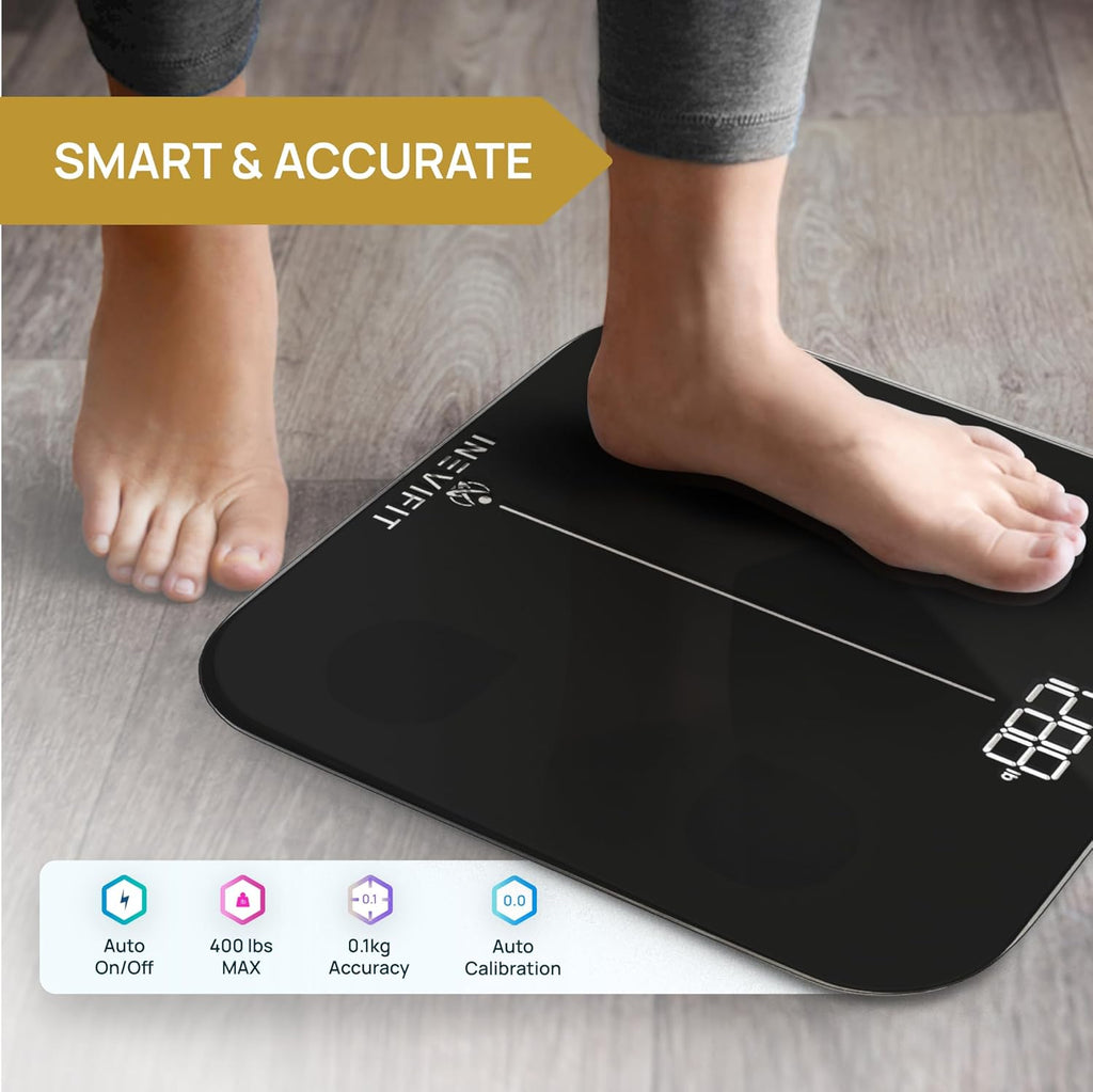 INEVIFIT Bluetooth Digital Bathroom Scale with BMI Tracking and Smartphone App

