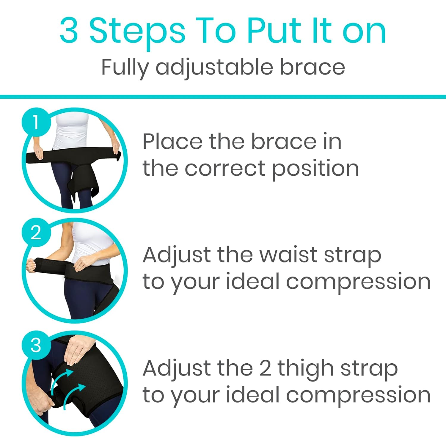 Vive Hip Groin Brace Compression Wrap for Sciatica, Bursitis and Adductor Support

