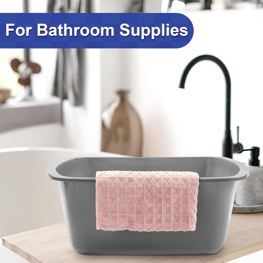 Honeydak 7-Quart Plastic Wash Basin Tub, Rectangular Graduated Cleaning Tub


