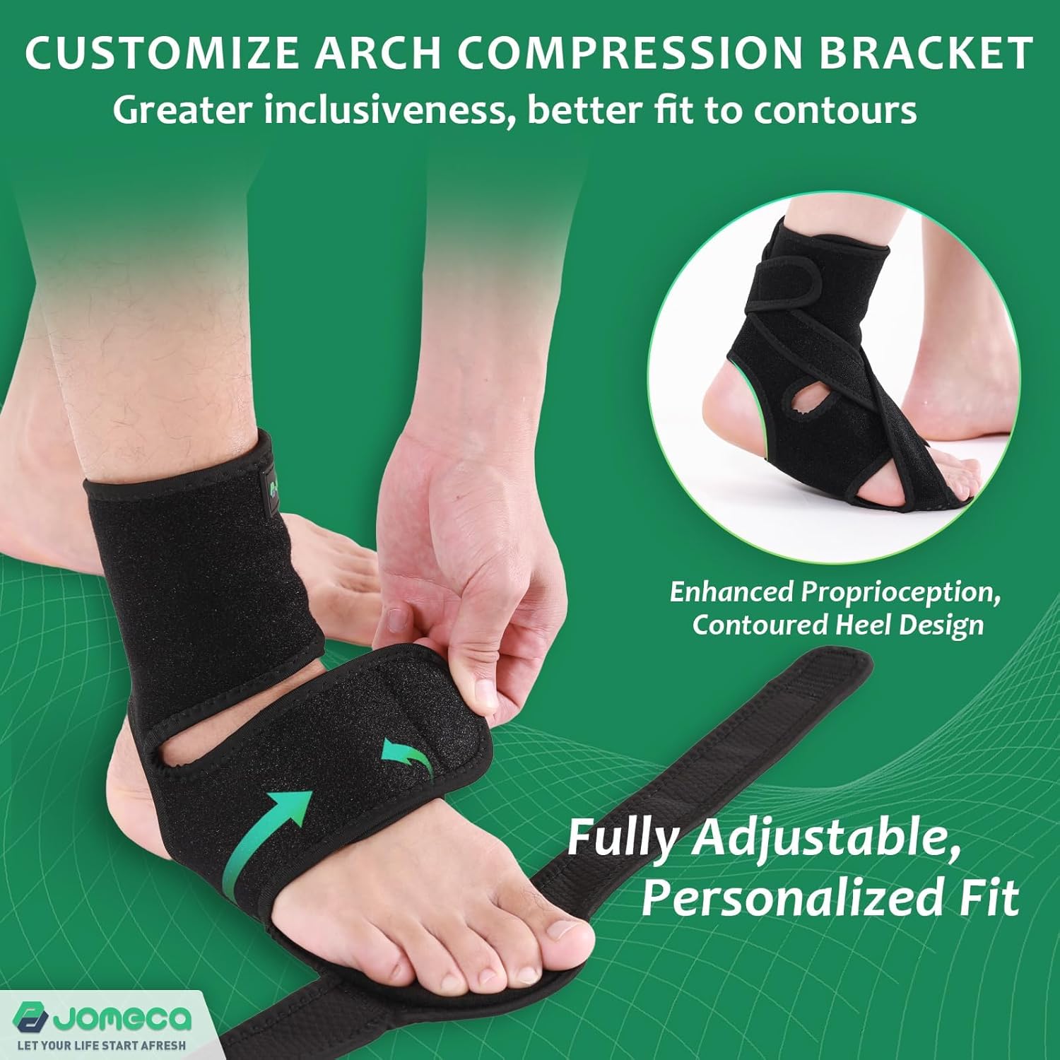 JOMECA Drop Foot Brace with Adjustable Soft AFO Dual Forefoot Support Plates

