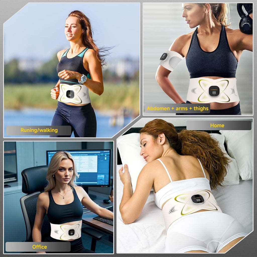 Heated Electric Abs Stimulator Belt, Abdominal Massage & Muscle Recovery Massager

