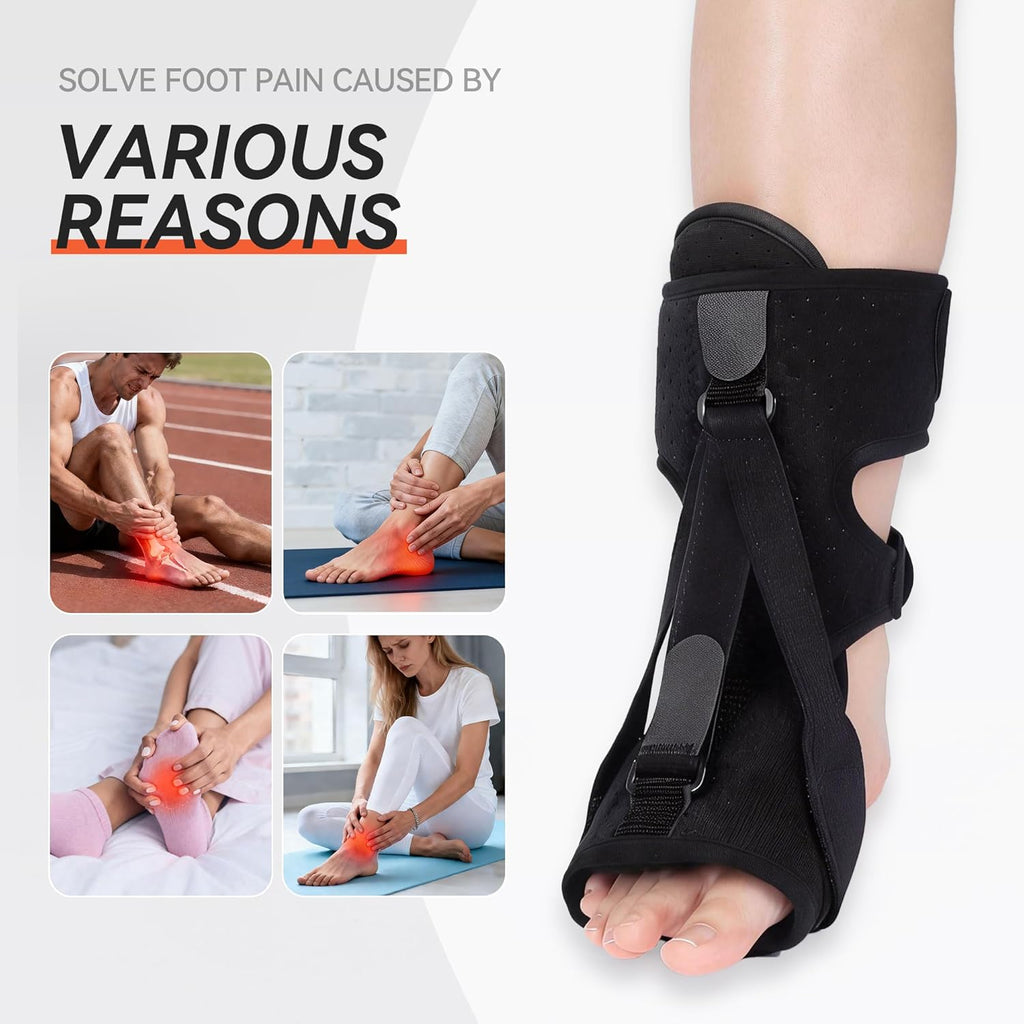 tongdayi Plantar Fasciitis Night Splint Brace with Memory Foam Pad and Massage Ball

