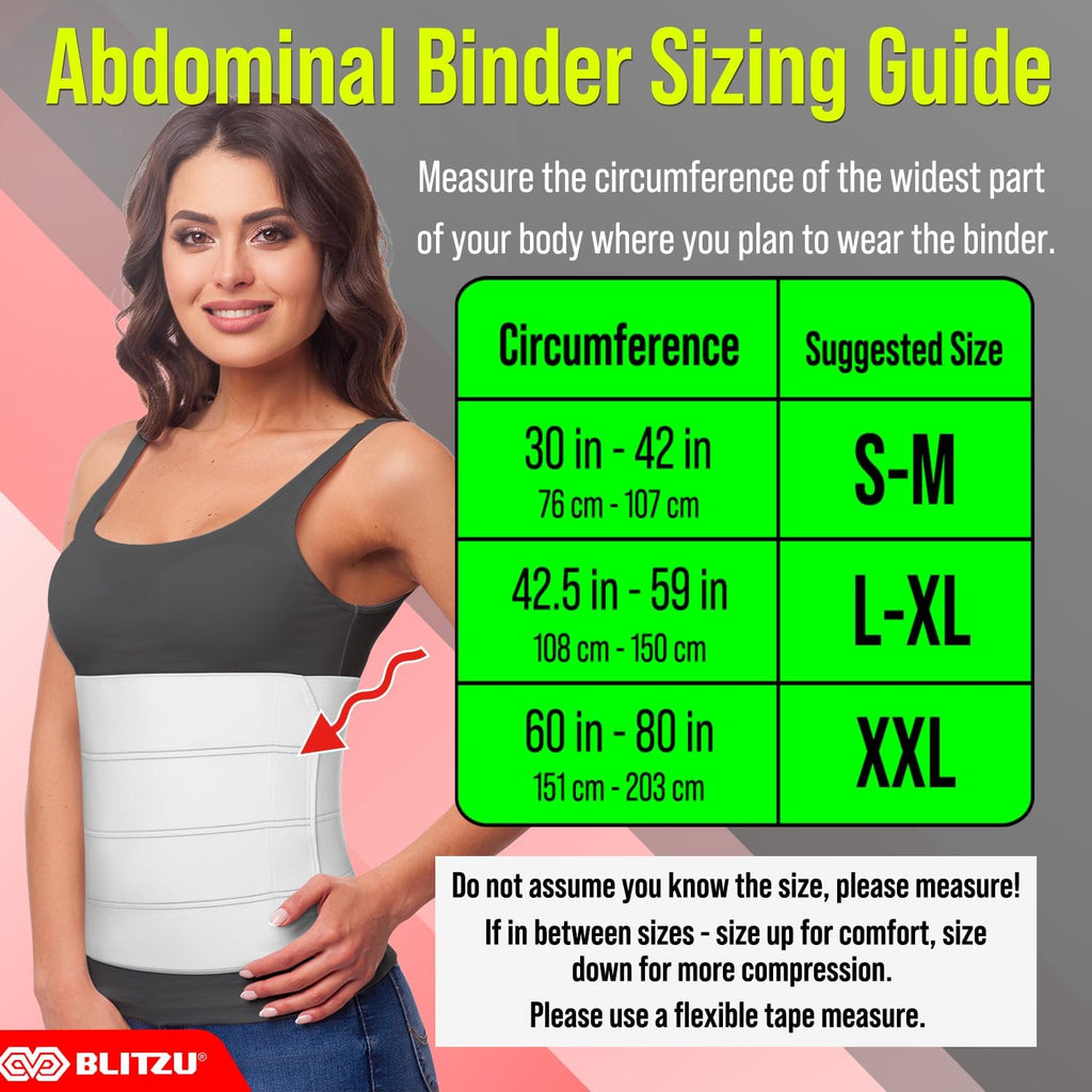 Abdominal Binder for Women & Men Post Surgery Recovery 4-Panel Waist Compression

