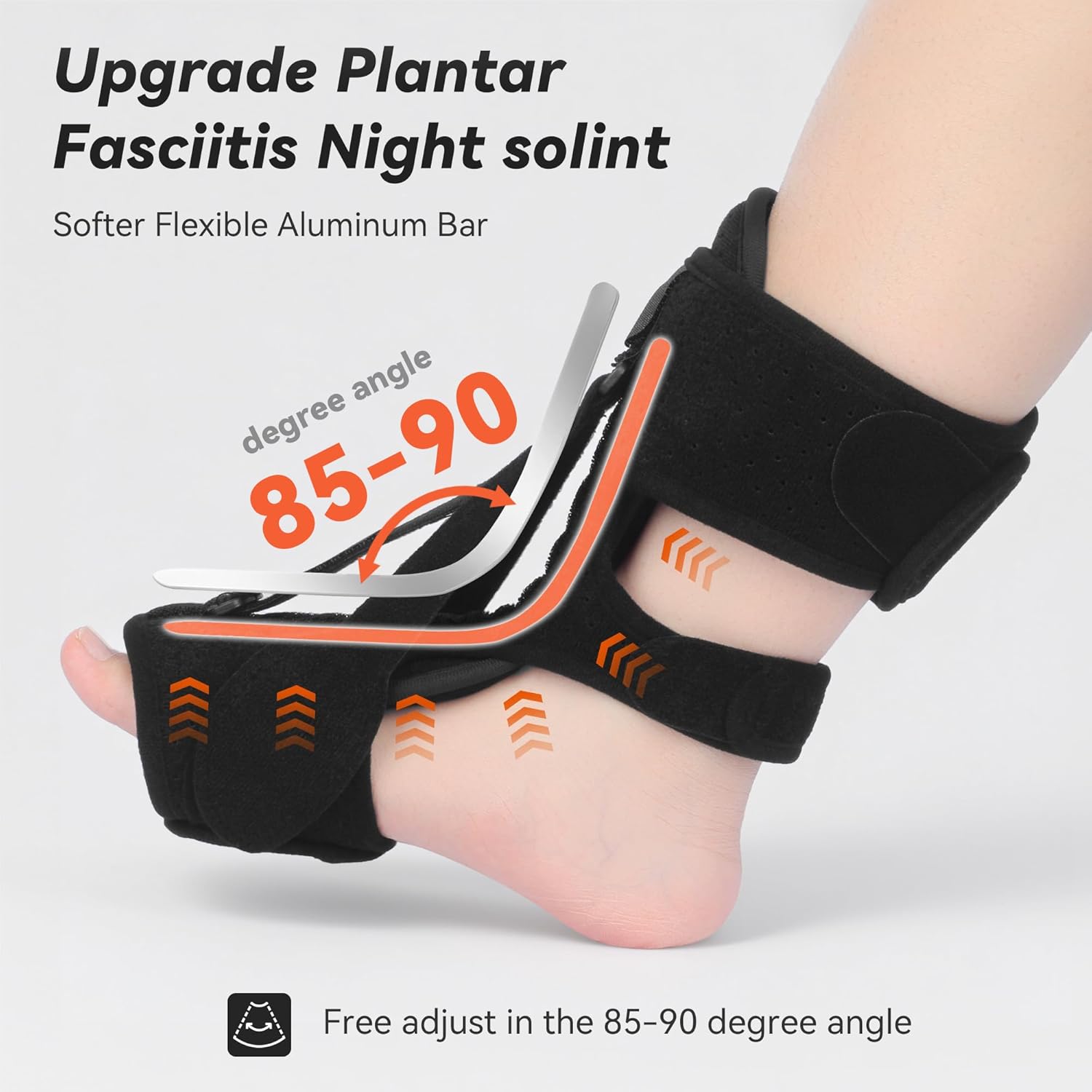 tongdayi Plantar Fasciitis Night Splint Brace with Memory Foam Pad and Massage Ball

