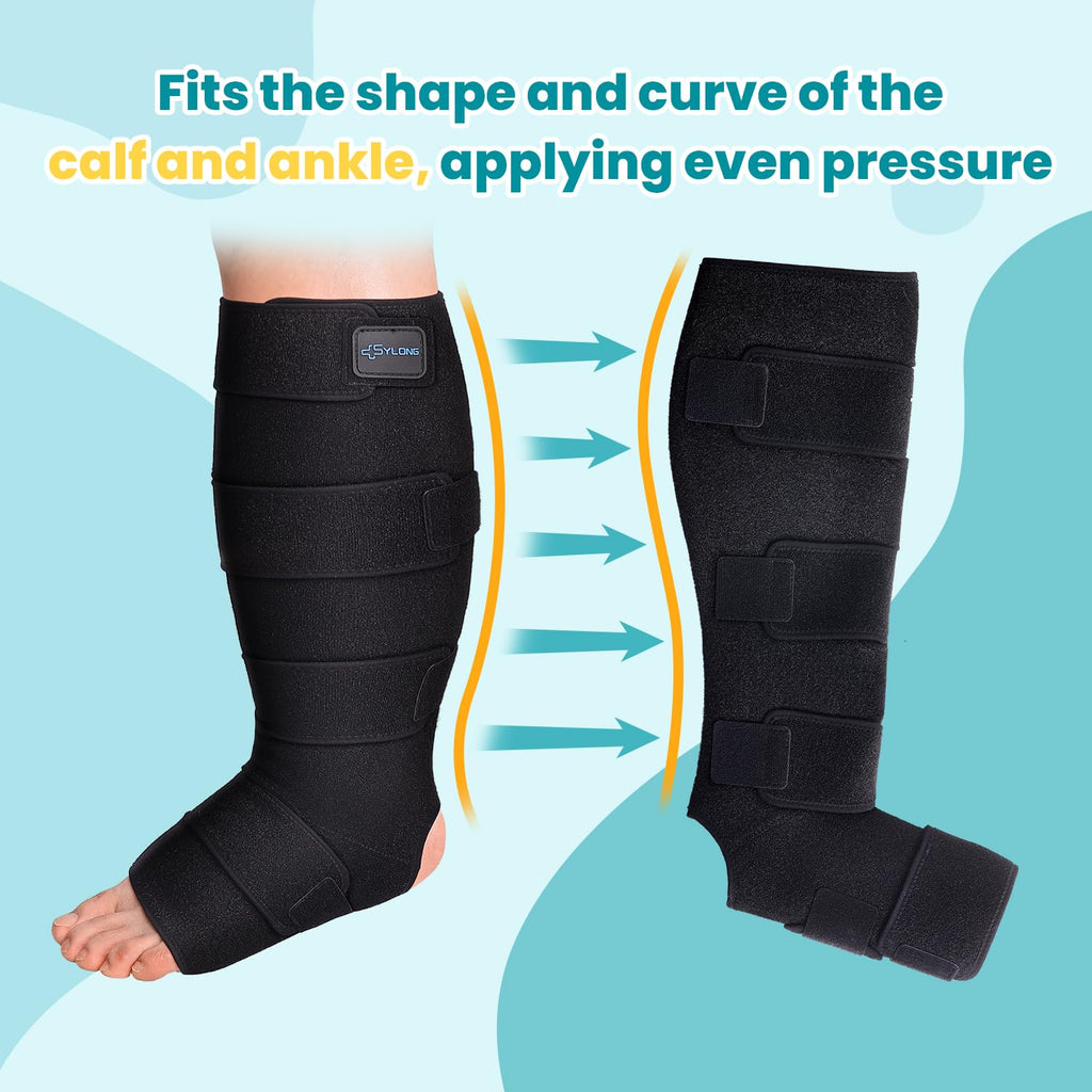 Sylong Swelling Edema Compression Wrap Adjustable Sleeve for Lower Leg Lymphedema

