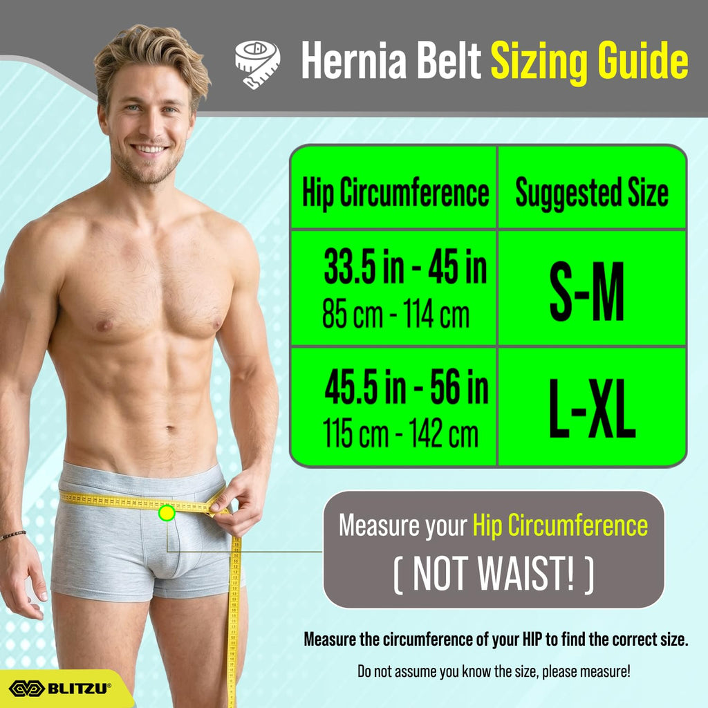 BLITZU Inguinal Hernia Support Belt for Men and Women, Adjustable Left/Right

